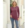 Zeagoo 3 Pack Long Sleeve Shirts for Women Casual Soft Crewneck Basic Tee Tops Fall Outfit Clothes(Stripe Black+black+maroon)