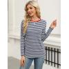 Zeagoo 3 Pack Long Sleeve Shirts for Women Casual Soft Crewneck Basic Tee Tops Fall Outfit Clothes(Stripe Navy White(1 Piece))