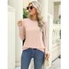 Zeagoo 3 Pack Long Sleeve Shirts for Women Casual Soft Crewneck Basic Tee Tops Fall Outfit Clothes(Stripe Navy+black+cream)