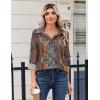 Zeagoo Blouse for Women Dressy Long Sleeve Button Down Shirts Business Casual Outfit Lightweight Solid/Printed Tops(Boho Multicolor 721)