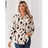 Zeagoo Blouse for Women Dressy Long Sleeve Button Down Shirts Business Casual Outfit Lightweight Solid/Printed Tops(Geometric Beige 602)