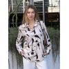 Zeagoo Blouse for Women Dressy Long Sleeve Button Down Shirts Business Casual Outfit Lightweight Solid/Printed Tops(Geometric Beige 602)