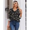 Zeagoo Blouse for Women Dressy Long Sleeve Button Down Shirts Business Casual Outfit Lightweight Solid/Printed Tops(Geometric Black 601)