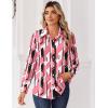 Zeagoo Blouse for Women Dressy Long Sleeve Button Down Shirts Business Casual Outfit Lightweight Solid/Printed Tops(Geometric Pink 603)