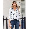 Zeagoo Blouse for Women Dressy Long Sleeve Button Down Shirts Business Casual Outfit Lightweight Solid/Printed Tops(Geometric White 599)