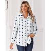 Zeagoo Blouse for Women Dressy Long Sleeve Button Down Shirts Business Casual Outfit Lightweight Solid/Printed Tops(Geometric White 599)