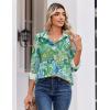 Zeagoo Blouse for Women Dressy Long Sleeve Button Down Shirts Business Casual Outfit Lightweight Solid/Printed Tops(Paisley Green Blue 2)