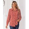 Zeagoo Blouse for Women Dressy Long Sleeve Button Down Shirts Business Casual Outfit Lightweight Solid/Printed Tops(Polka Dot Red 590)