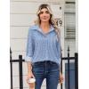 Zeagoo Blouse for Women Dressy Long Sleeve Button Down Shirts Business Casual Outfit Lightweight Solid/Printed Tops(Stripes Blue 273)