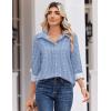 Zeagoo Blouse for Women Dressy Long Sleeve Button Down Shirts Business Casual Outfit Lightweight Solid/Printed Tops(Stripes Blue 273)