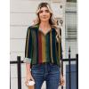 Zeagoo Blouse for Women Dressy Long Sleeve Button Down Shirts Business Casual Outfit Lightweight Solid/Printed Tops(Stripes Multicolor 275)