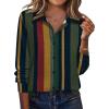 Zeagoo Blouse for Women Dressy Long Sleeve Button Down Shirts Business Casual Outfit Lightweight Solid/Printed Tops(Stripes Multicolor 275)