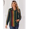 Zeagoo Blouse for Women Dressy Long Sleeve Button Down Shirts Business Casual Outfit Lightweight Solid/Printed Tops(Stripes Multicolor 275)