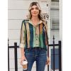 Zeagoo Blouse for Women Dressy Long Sleeve Button Down Shirts Business Casual Outfit Lightweight Solid/Printed Tops(Stripes Multicolor 289)