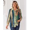 Zeagoo Blouse for Women Dressy Long Sleeve Button Down Shirts Business Casual Outfit Lightweight Solid/Printed Tops(Stripes Multicolor 289)