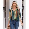 Zeagoo Blouse for Women Dressy Long Sleeve Button Down Shirts Business Casual Outfit Lightweight Solid/Printed Tops(Stripes Multicolor 289)