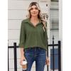 Zeagoo Blouse for Women Dressy Long Sleeve Button Down Shirts Business Casual Outfit Lightweight Solid/Printed Tops(Z Army Green)