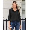 Zeagoo Blouse for Women Dressy Long Sleeve Button Down Shirts Business Casual Outfit Lightweight Solid/Printed Tops(Z Black)