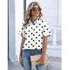 Zeagoo Button Down Shirts for Women Short Sleeve Collared Tops Dressy Casual V Neck Blouses