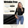 Zeagoo Button Down Shirts for Women Wrinkle Free Long Sleeve Collared Dress Blouses Casual Work Office Tunics Tops(Black)