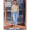 Zeagoo Button Down Shirts for Women Wrinkle Free Long Sleeve Collared Dress Blouses Casual Work Office Tunics Tops(Khaki)