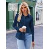 Zeagoo Button Down Shirts for Women Wrinkle Free Long Sleeve Collared Dress Blouses Casual Work Office Tunics Tops(Navy Blue)