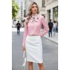Zeagoo Button Down Shirts for Women Wrinkle Free Long Sleeve Collared Dress Blouses Casual Work Office Tunics Tops(Pink)