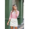 Zeagoo Button Down Shirts for Women Wrinkle Free Long Sleeve Collared Dress Blouses Casual Work Office Tunics Tops(Pink)