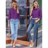 Zeagoo Button Down Shirts for Women Wrinkle Free Long Sleeve Collared Dress Blouses Casual Work Office Tunics Tops(Purple)