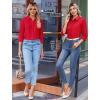 Zeagoo Button Down Shirts for Women Wrinkle Free Long Sleeve Collared Dress Blouses Casual Work Office Tunics Tops(Red)