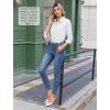 Zeagoo Button Down Shirts for Women Wrinkle Free Long Sleeve Collared Dress Blouses Casual Work Office Tunics Tops(White)