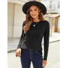 Zeagoo Fall Tops for Women Long Sleeve Shirts Casual Cotton Blouses 2025 Dressy Pleated Tunics(Black)