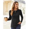 Zeagoo Fall Tops for Women Long Sleeve Shirts Casual Cotton Blouses 2025 Dressy Pleated Tunics(Black)