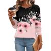 Zeagoo Fall Tops for Women Long Sleeve Shirts Casual Cotton Blouses 2025 Dressy Pleated Tunics(Black&pink)