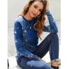 Zeagoo Fall Tops for Women Long Sleeve Shirts Casual Cotton Blouses 2025 Dressy Pleated Tunics(Blue Floral)