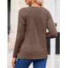 Zeagoo Fall Tops for Women Long Sleeve Shirts Casual Cotton Blouses 2025 Dressy Pleated Tunics(Brown)