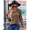 Zeagoo Fall Tops for Women Long Sleeve Shirts Casual Cotton Blouses 2025 Dressy Pleated Tunics(Brown)