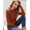 Zeagoo Fall Tops for Women Long Sleeve Shirts Casual Cotton Blouses 2025 Dressy Pleated Tunics(Caramel)