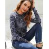 Zeagoo Fall Tops for Women Long Sleeve Shirts Casual Cotton Blouses 2025 Dressy Pleated Tunics(Chic Print 01)