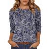 Zeagoo Fall Tops for Women Long Sleeve Shirts Casual Cotton Blouses 2025 Dressy Pleated Tunics(Chic Print 01)