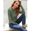 Zeagoo Fall Tops for Women Long Sleeve Shirts Casual Cotton Blouses 2025 Dressy Pleated Tunics(Green)