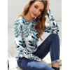 Zeagoo Fall Tops for Women Long Sleeve Shirts Casual Cotton Blouses 2025 Dressy Pleated Tunics(Leaf Print)