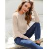 Zeagoo Fall Tops for Women Long Sleeve Shirts Casual Cotton Blouses 2025 Dressy Pleated Tunics(Light Khaki)