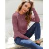 Zeagoo Fall Tops for Women Long Sleeve Shirts Casual Cotton Blouses 2025 Dressy Pleated Tunics(Mauve)