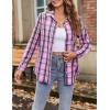 Zeagoo Flannel Shirt Women Button Down Long Sleeve Plaid Shirts Collared Casual Work Tops S-2XL(Gw448)