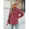 Zeagoo Flannel Shirt Women Button Down Long Sleeve Plaid Shirts Collared Casual Work Tops S-2XL(Gz138)