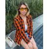Zeagoo Flannel Shirt Women Button Down Long Sleeve Plaid Shirts Collared Casual Work Tops S-2XL(Gz409)