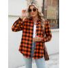 Zeagoo Flannel Shirt Women Button Down Long Sleeve Plaid Shirts Collared Casual Work Tops S-2XL(Gz409)