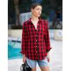 Zeagoo Flannel Shirt Women Button Down Long Sleeve Plaid Shirts Collared Casual Work Tops S-2XL(Gz440)