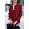 Zeagoo Flannel Shirt Women Button Down Long Sleeve Plaid Shirts Collared Casual Work Tops S-2XL(Gz440)